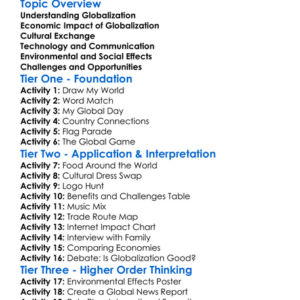 Globalization And Its Impact Worksheet Activity Booklet