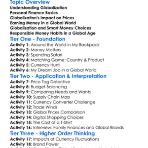 Globalization And Personal Finance Worksheet Activity Booklet