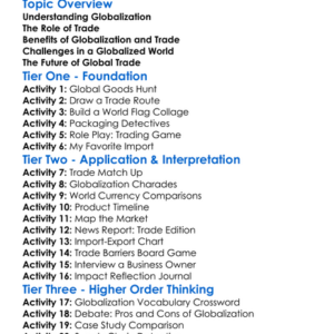 Globalization And Trade Worksheet Activity Booklet