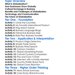 Globalization In Business Worksheet Activity Booklet