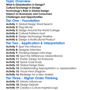 Globalization In Design Worksheet Activity Booklet