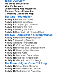 Globe And World Projections Worksheet Activity Booklet