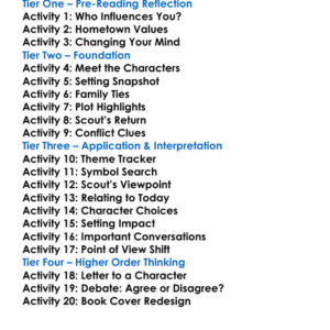 Go Set A Watchman Harper Lee Worksheet Activity Booklet