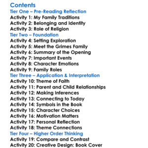 Go Tell It On The Mountain James Baldwin Worksheet Activity Booklet