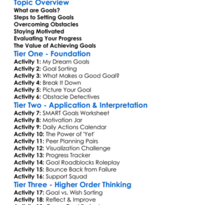 Goal Achievement Strategies Worksheet Activity Booklet