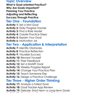 Goal-Oriented Practice Worksheet Activity Booklet