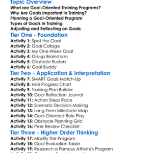 Goal-Oriented Training Programs Worksheet Activity Booklet