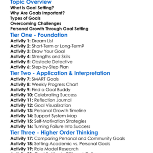 Goal Setting And Personal Growth Worksheet Activity Booklet