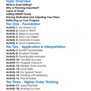 Goal Setting And Planning Worksheet Activity Booklet
