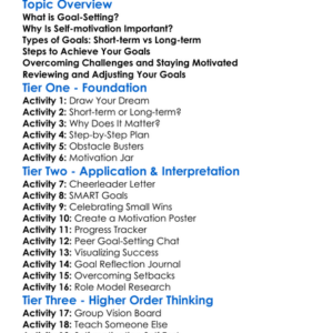 Goal-Setting And Self-Motivation Worksheet Activity Booklet