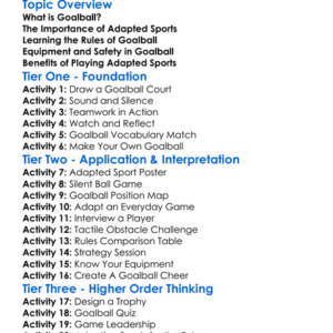 Goalball And Adapted Sports Worksheet Activity Booklet