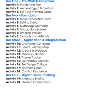 Gods Of Egypt 2016 Worksheet Activity Booklet