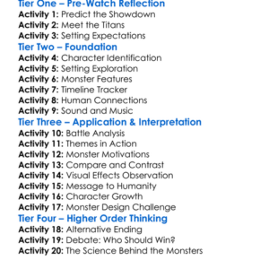 Godzilla Vs Kong 2021 Worksheet Activity Booklet