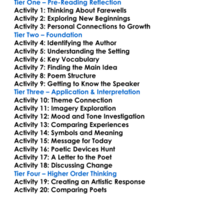 Good-Bye My Fancy Walt Whitman Worksheet Activity Booklet