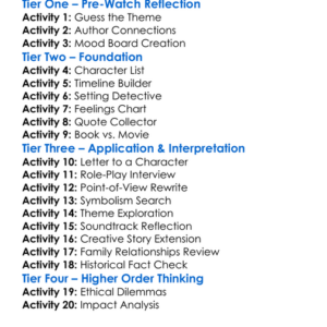Goodbye Christopher Robin 2017 Worksheet Activity Booklet