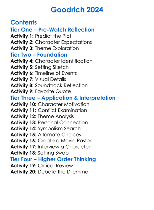 Goodrich 2024 Worksheet Activity Booklet