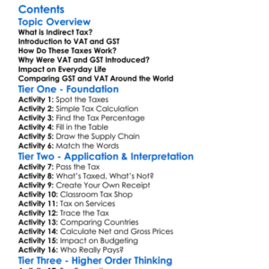 Goods And Services Tax Gst And Value Added Tax Vat Worksheet Activity Booklet