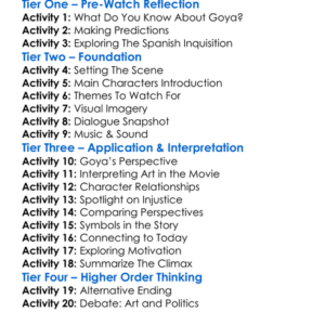 Goyas Ghosts 2006 Worksheet Activity Booklet