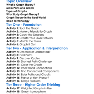 Graph Theory Basics Worksheet Activity Booklet
