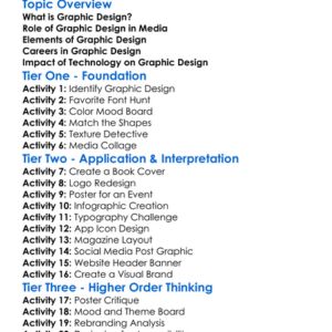 Graphic Design In Media Worksheet Activity Booklet