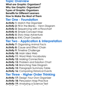 Graphic Organizers Worksheet Activity Booklet