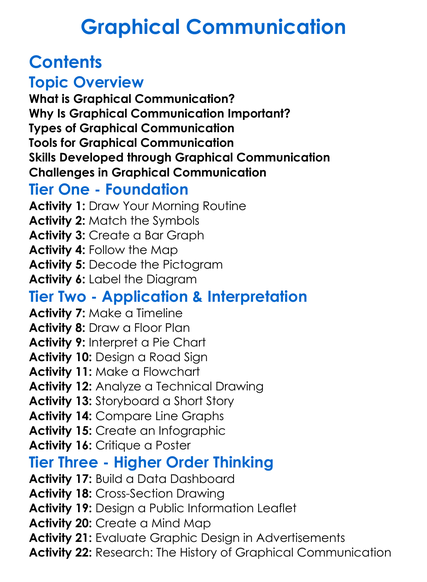 Graphical Communication Worksheet Activity Booklet
