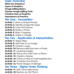 Graphics And Image Editing Worksheet Activity Booklet
