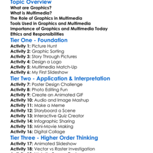 Graphics And Multimedia Worksheet Activity Booklet
