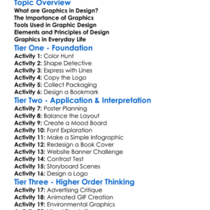Graphics In Design Worksheet Activity Booklet