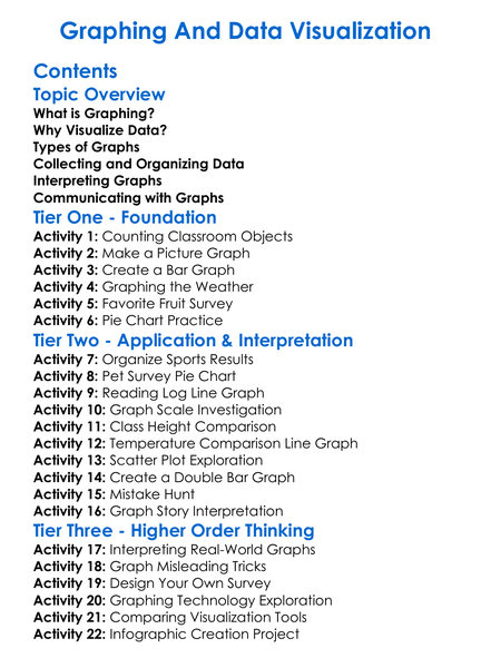 Graphing And Data Visualization Worksheet Activity Booklet
