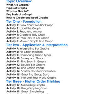 Graphs Worksheet Activity Booklet