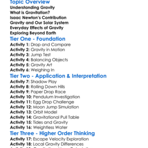 Gravity And Gravitation Worksheet Activity Booklet