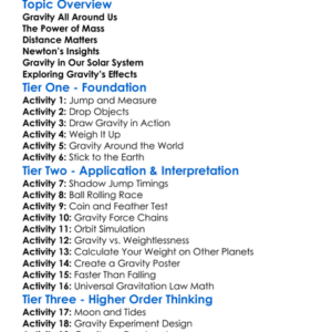 Gravity And Universal Gravitation Worksheet Activity Booklet