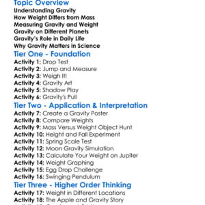 Gravity And Weight Worksheet Activity Booklet