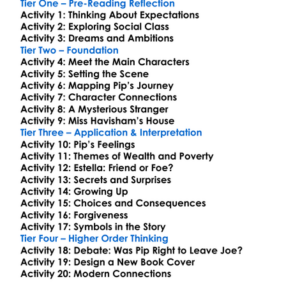 Great Expectations Charles Dickens Worksheet Activity Booklet