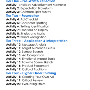 Greatest Ever Christmas Ads 2016 Worksheet Activity Booklet