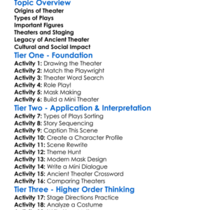 Greek And Roman Theater Worksheet Activity Booklet