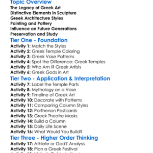 Greek Art And Architecture Worksheet Activity Booklet