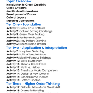 Greek Art Architecture And Drama Worksheet Activity Booklet