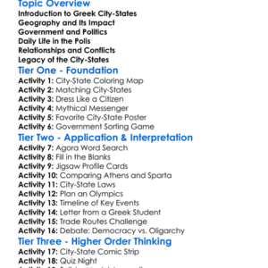 Greek City-States Worksheet Activity Booklet