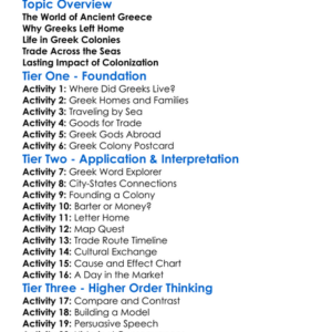 Greek Colonization And Trade Worksheet Activity Booklet