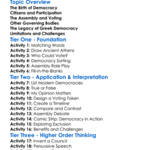 Greek Democracy Worksheet Activity Booklet