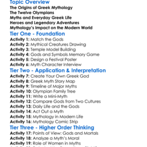 Greek Mythology And Religion Worksheet Activity Booklet