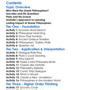 Greek Philosophers Socrates Plato Aristotle Worksheet Activity Booklet