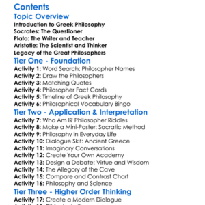Greek Philosophy Socrates Plato And Aristotle Worksheet Activity Booklet