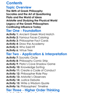Greek Philosophy Socrates Plato Aristotle Worksheet Activity Booklet