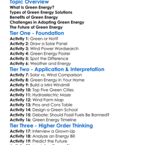 Green Energy Solutions Worksheet Activity Booklet