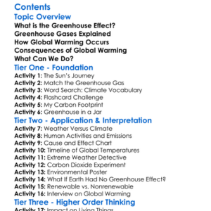 Greenhouse Effect And Global Warming Worksheet Activity Booklet