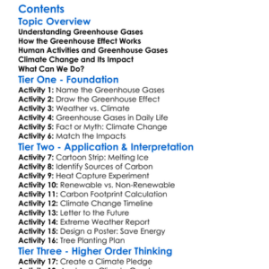 Greenhouse Gases And Climate Change Worksheet Activity Booklet