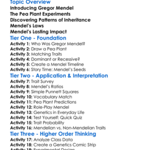 Gregor Mendel And His Experiments Worksheet Activity Booklet